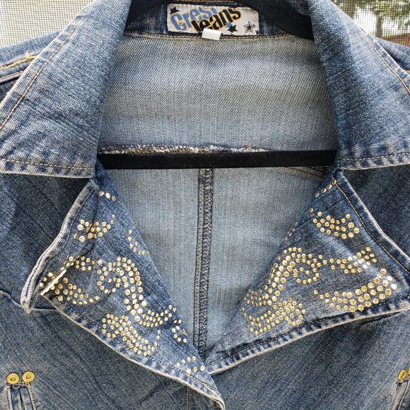 Crest Jeans Denim Short Jacket Size L - Picture 3 of 3
